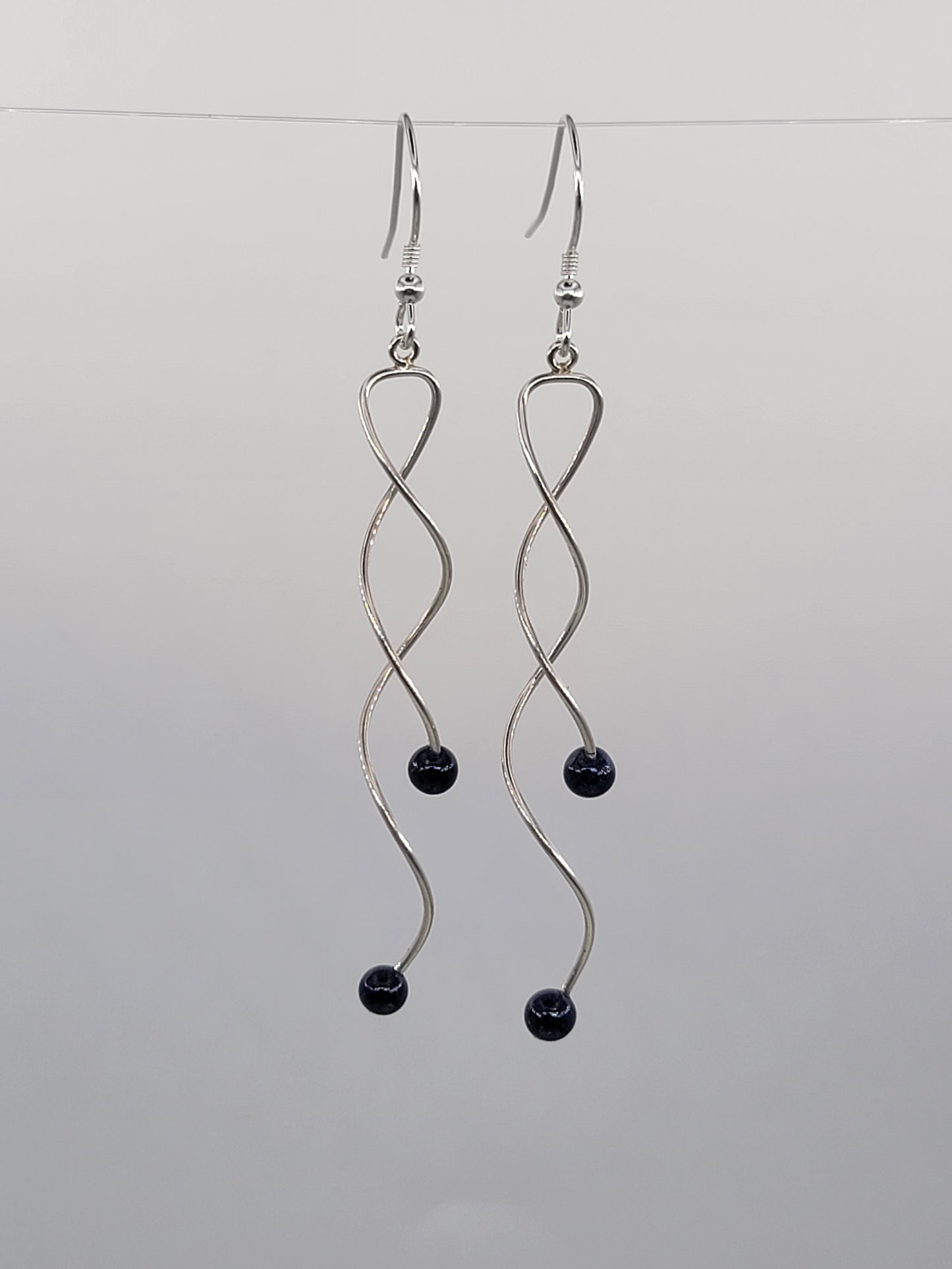 Double Lapis Twist Earrings