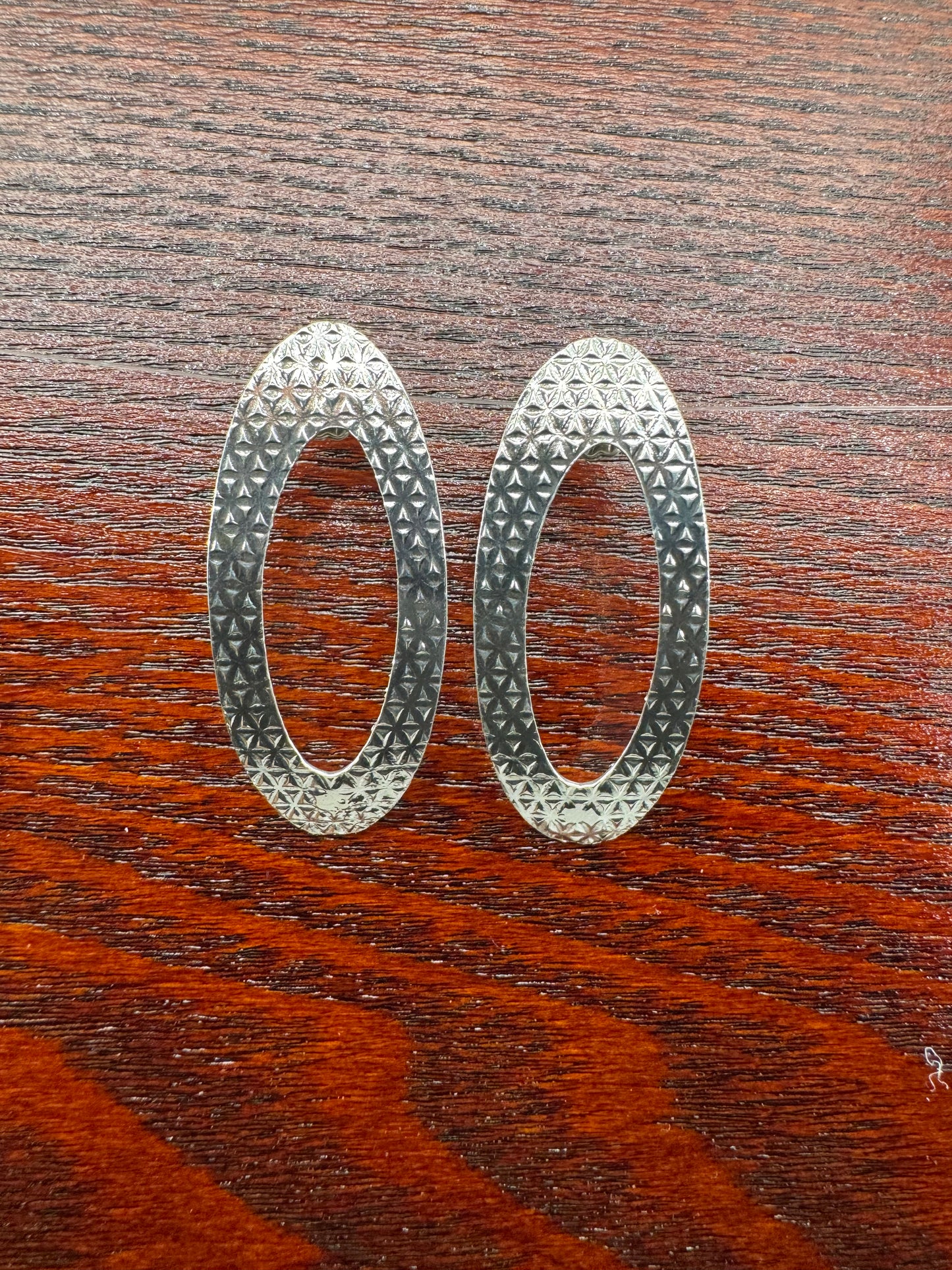 Textured Oval Post Earrings