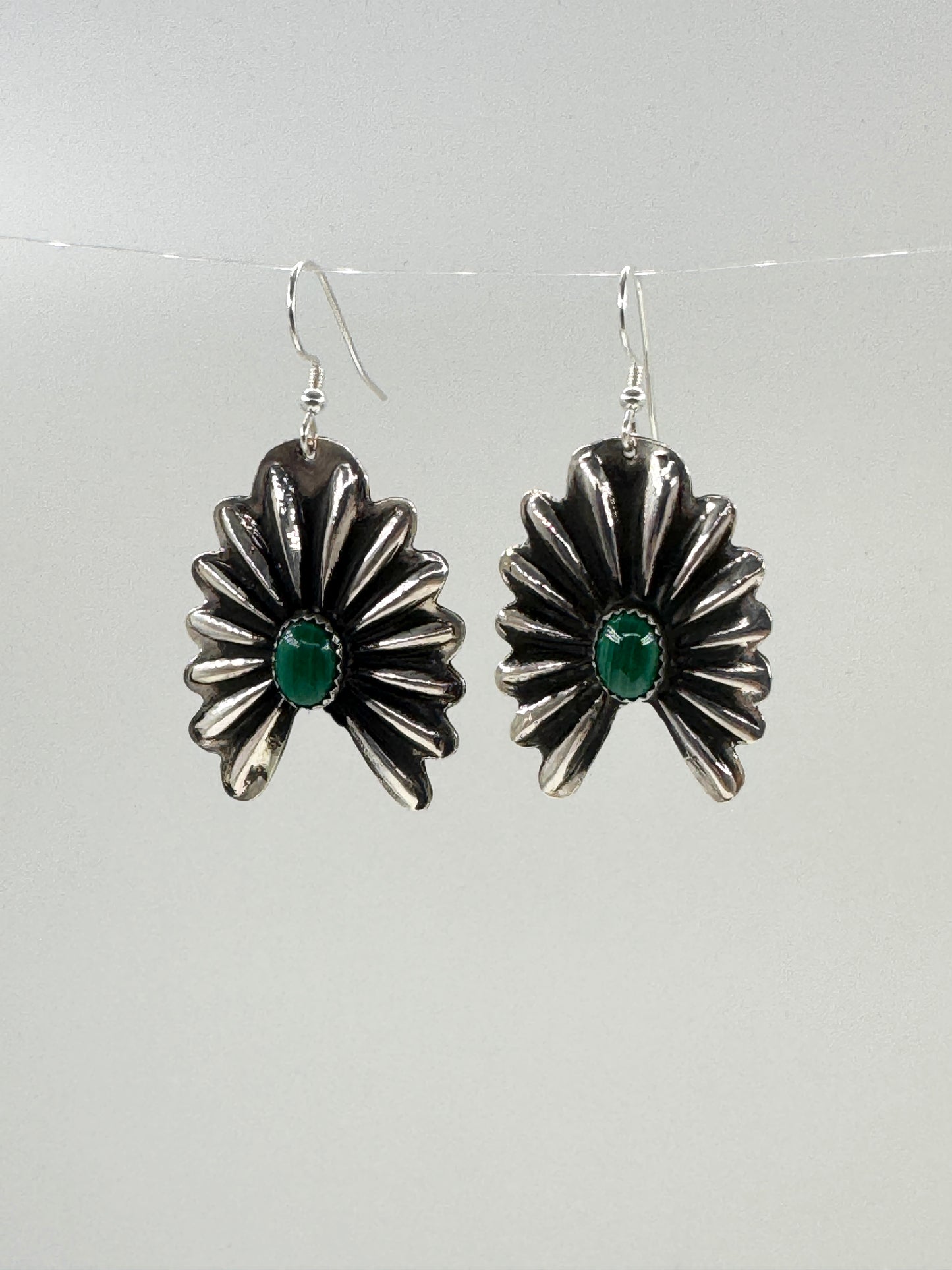 Cut Concho Earrings with Malicite