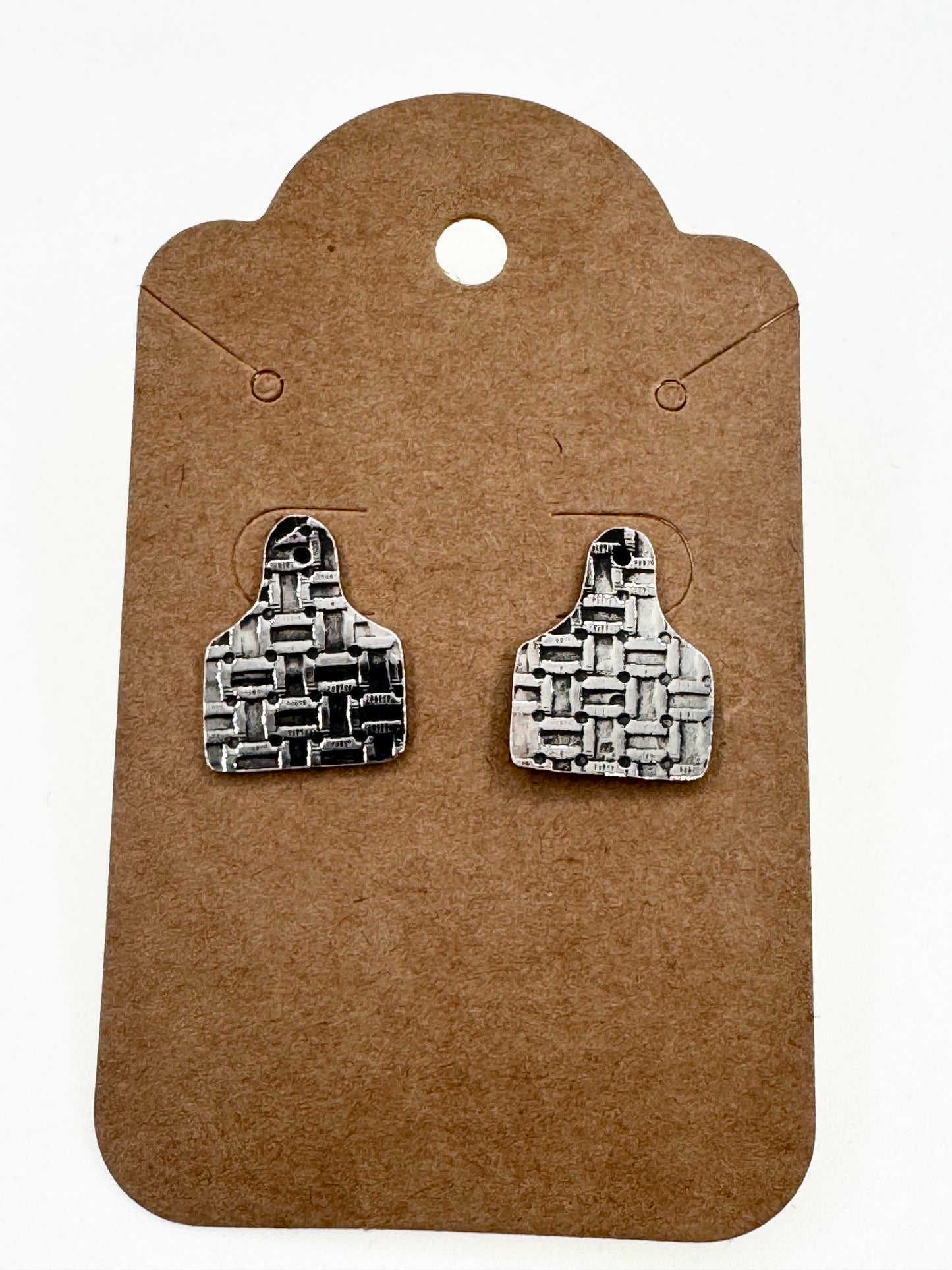 Small Textured Eartag Earrings