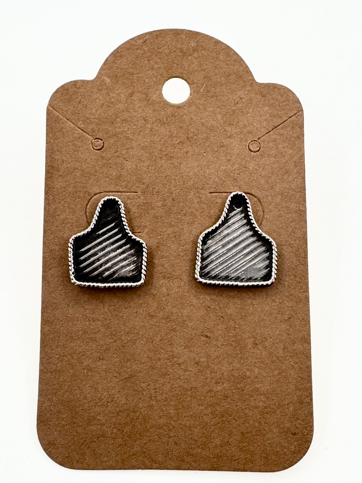 Small Textured Eartag Earrings