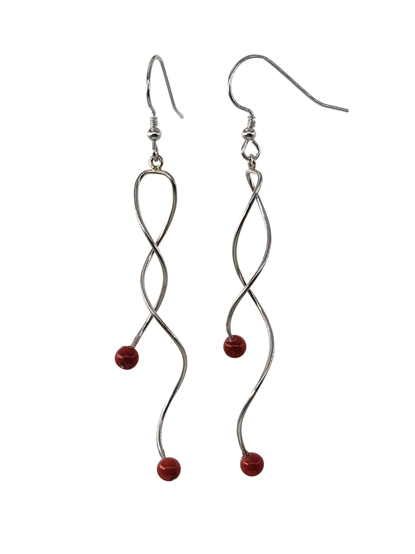 Double Coral Twist Earrings