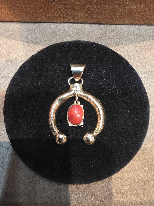 Mini 14k Tufa Cast Naja w/Mediterranean Coral