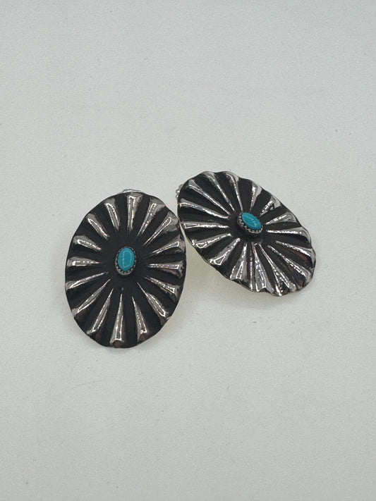 Concho Earrings with Turquoise