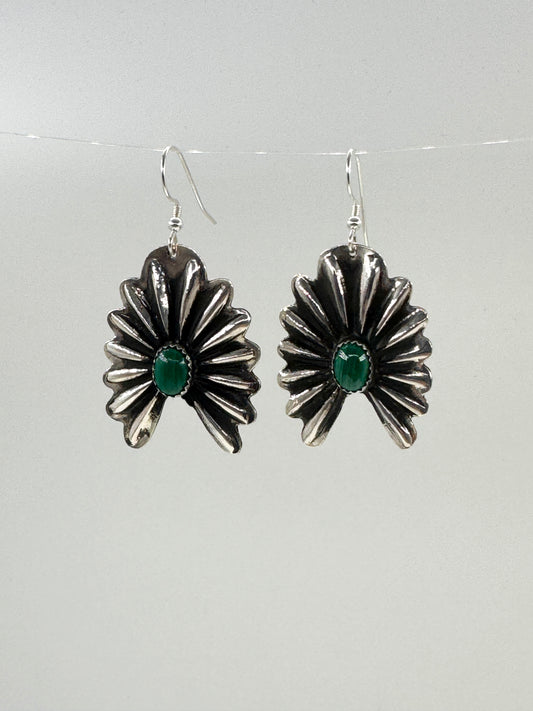 Cut Concho Earrings with Malicite