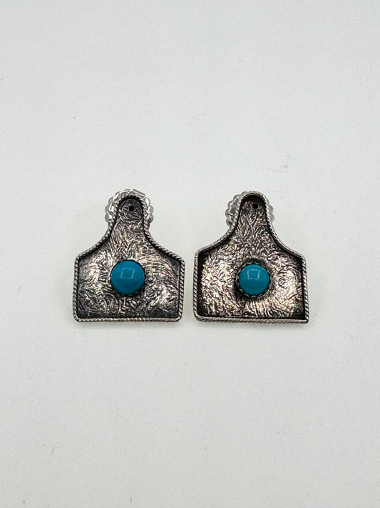 Medium Eartag Earrings with Turquoise