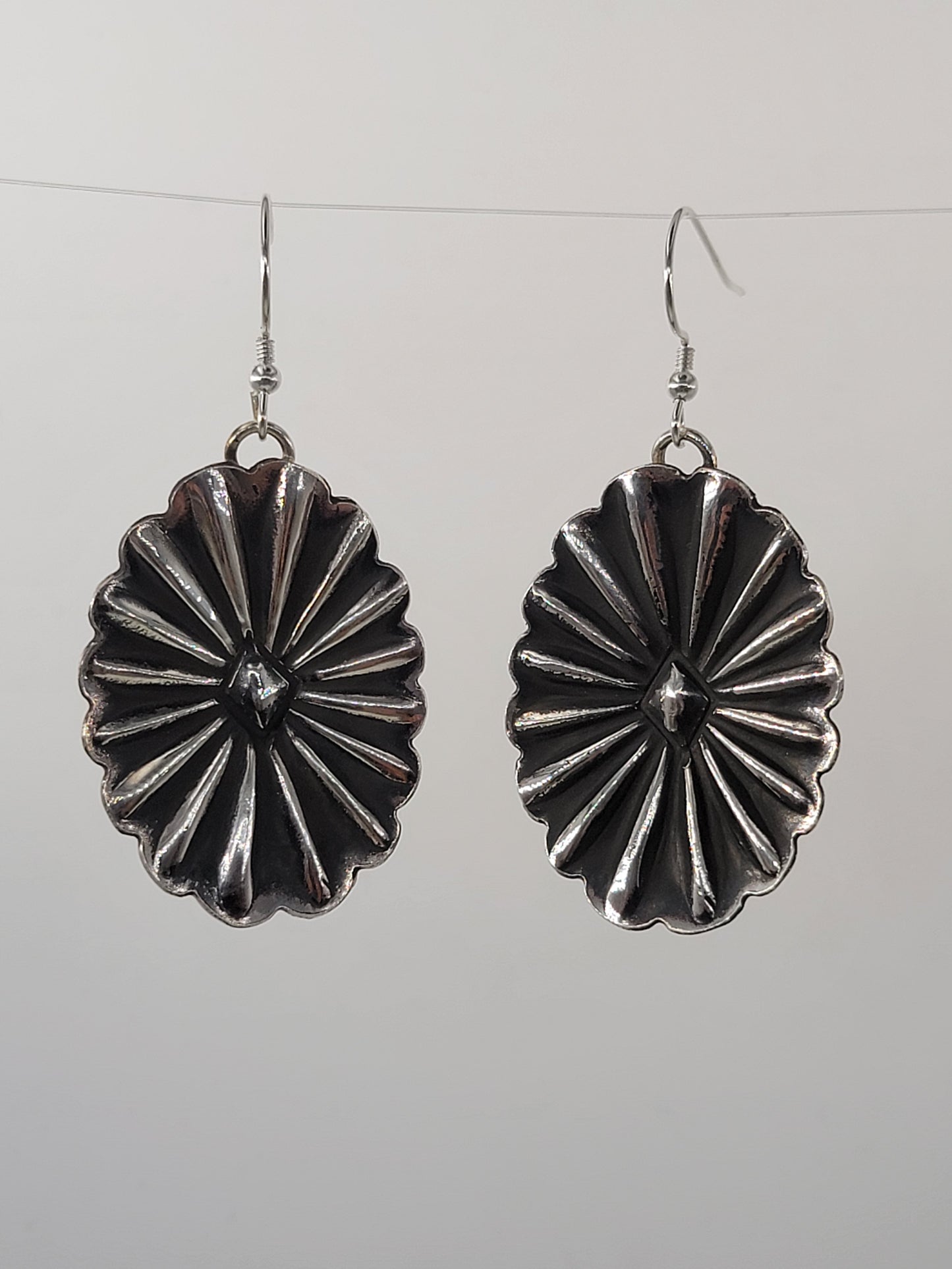 Concaved Circle Concho Earrings