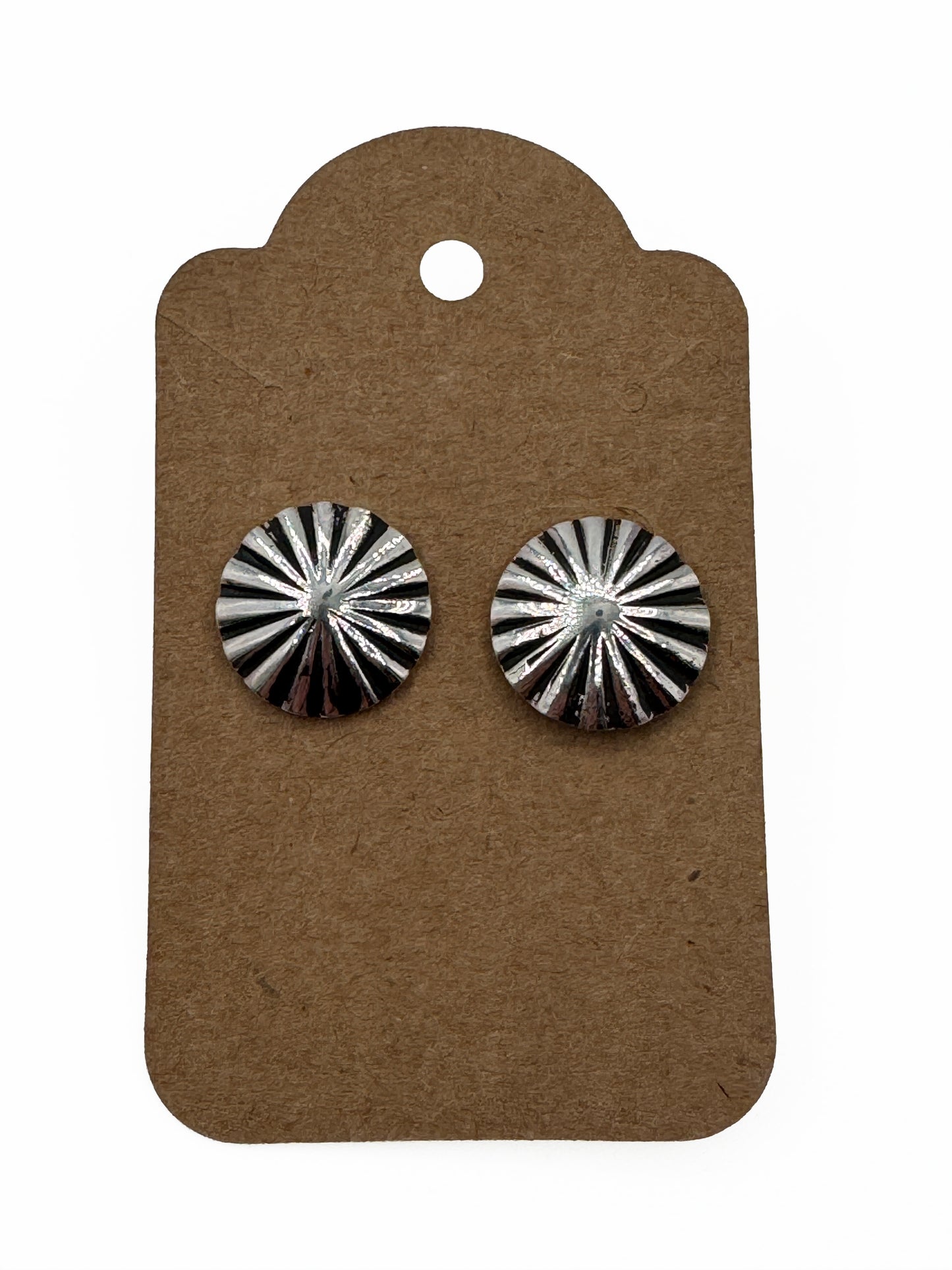 Large Button Concho Earrings