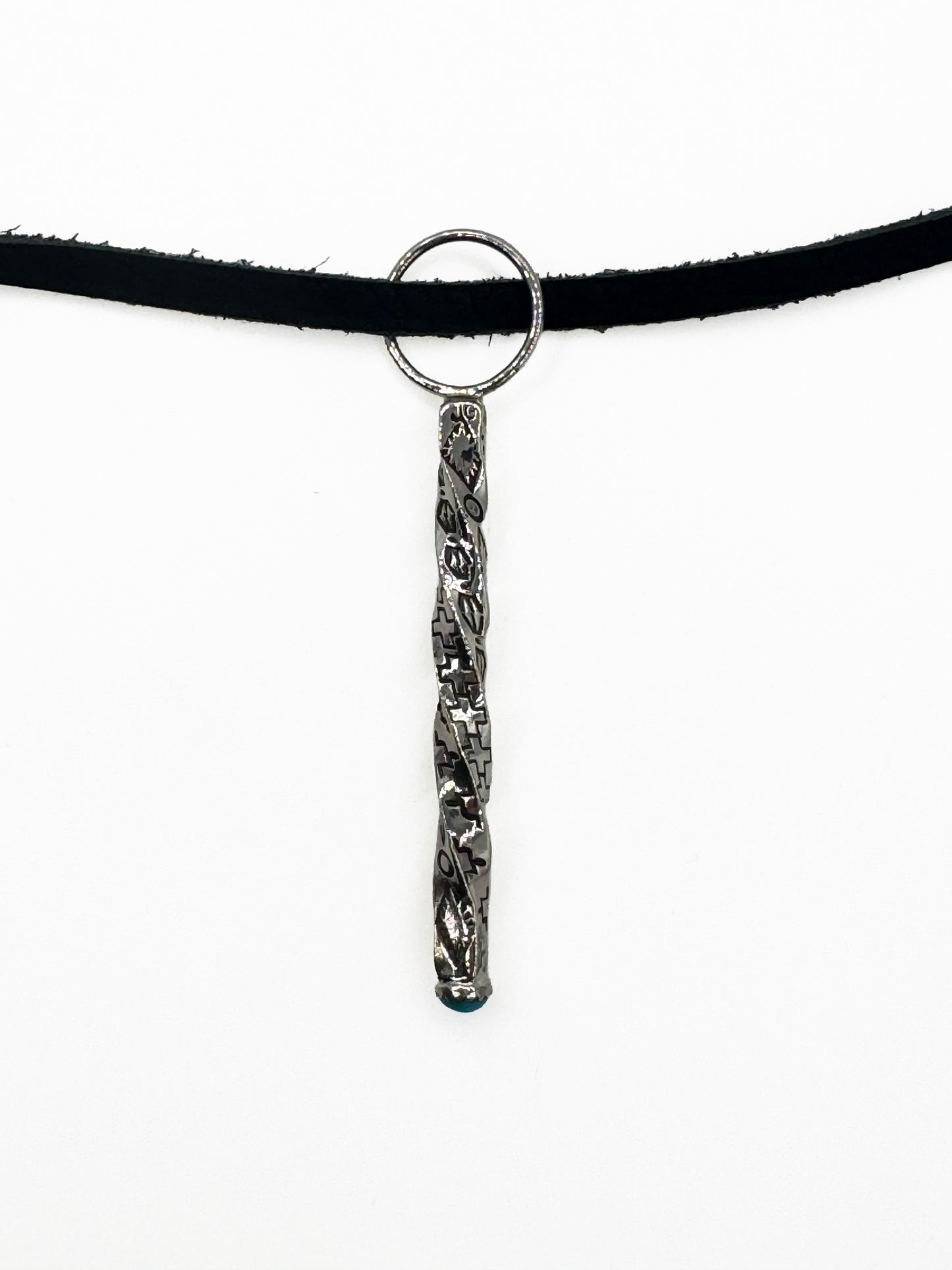 Twisted Crosses Pendant with Sleeping Beauty Turquoise