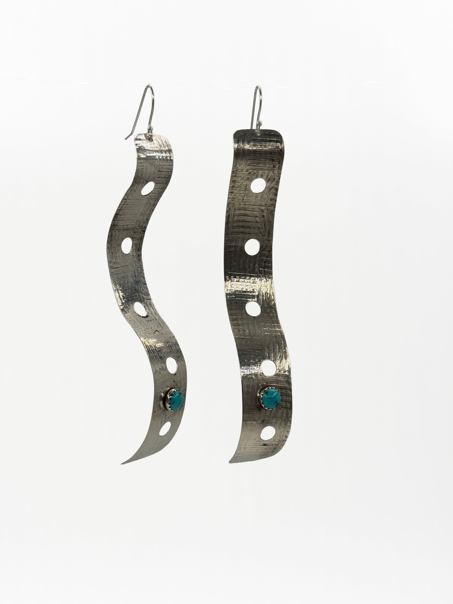 Wave Earrings with Turquoise