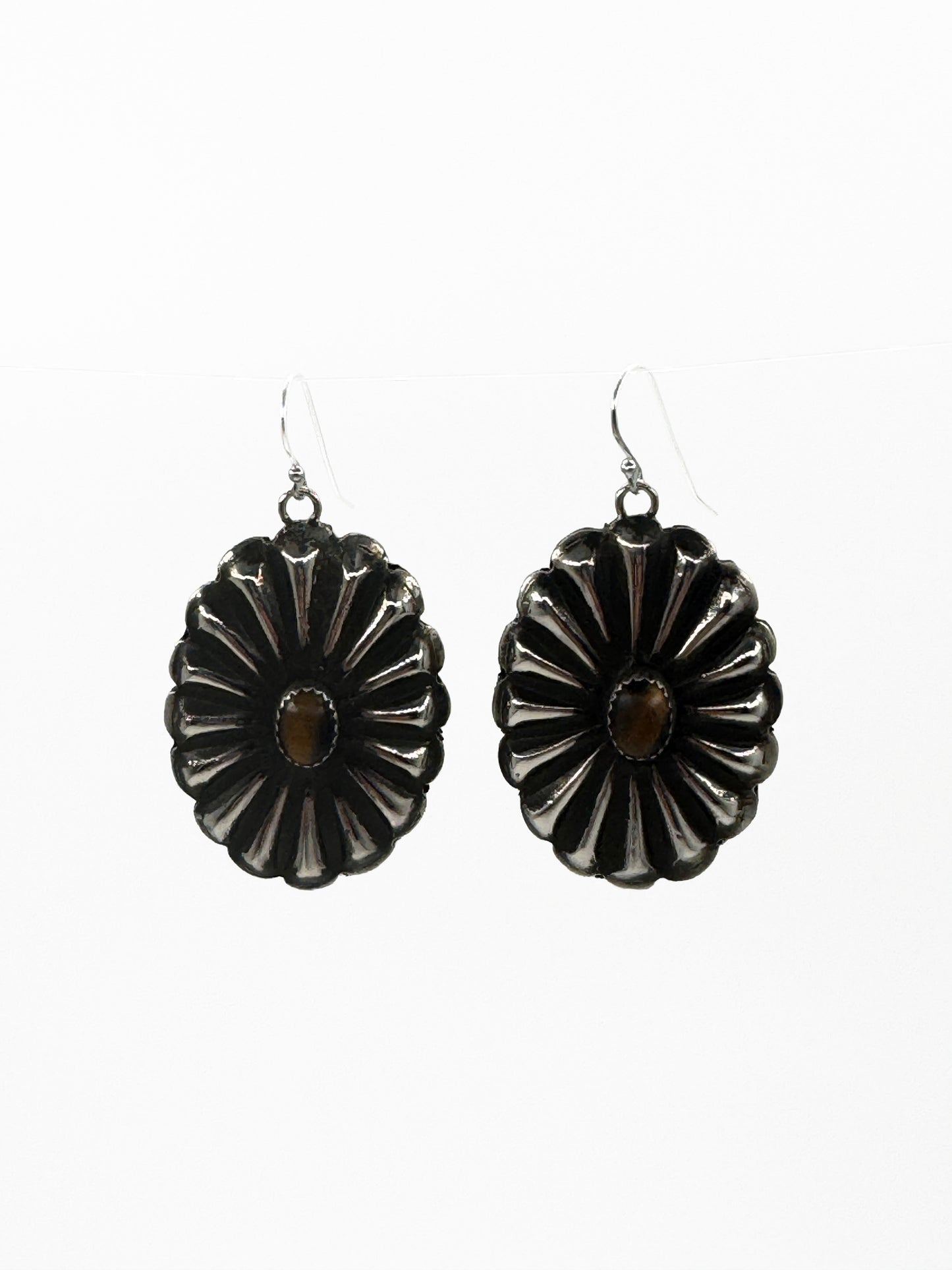 Concho Earrings with Tigers Eye