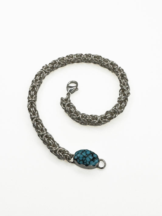 Small Byzantine Chain Bracelet with Turquoise