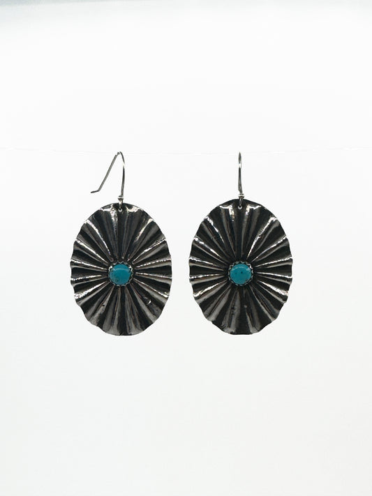 Wide Oval Concho with Sleeping Beauty Turquoise