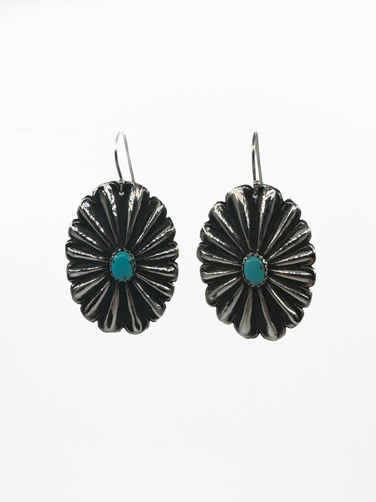 Narrow Conchos with Sleeping Beauty Turquoise