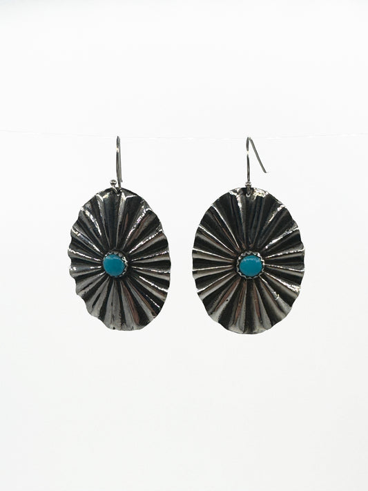 Wide Ovals Concho with Sleeping Beauty Turquoise