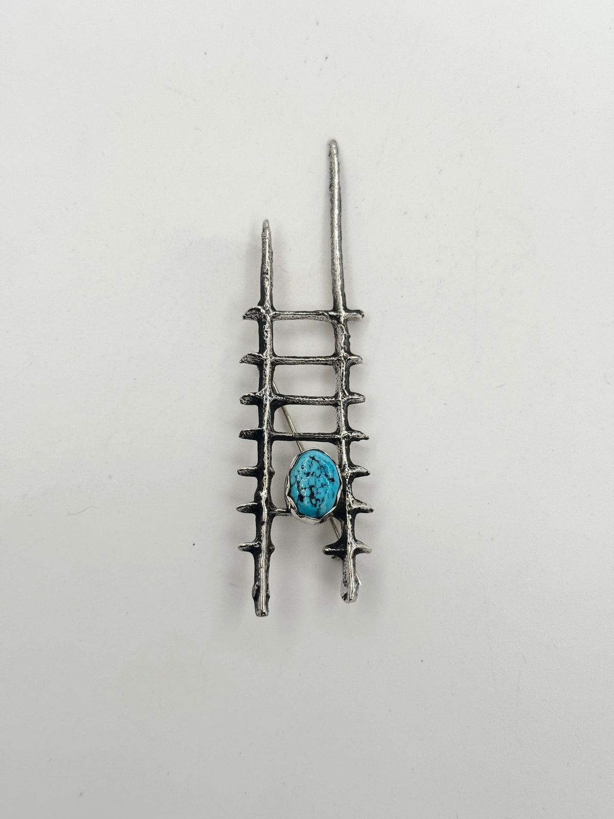 Small Tufa Cast Kiva Ladder with Kingman Turquoise
