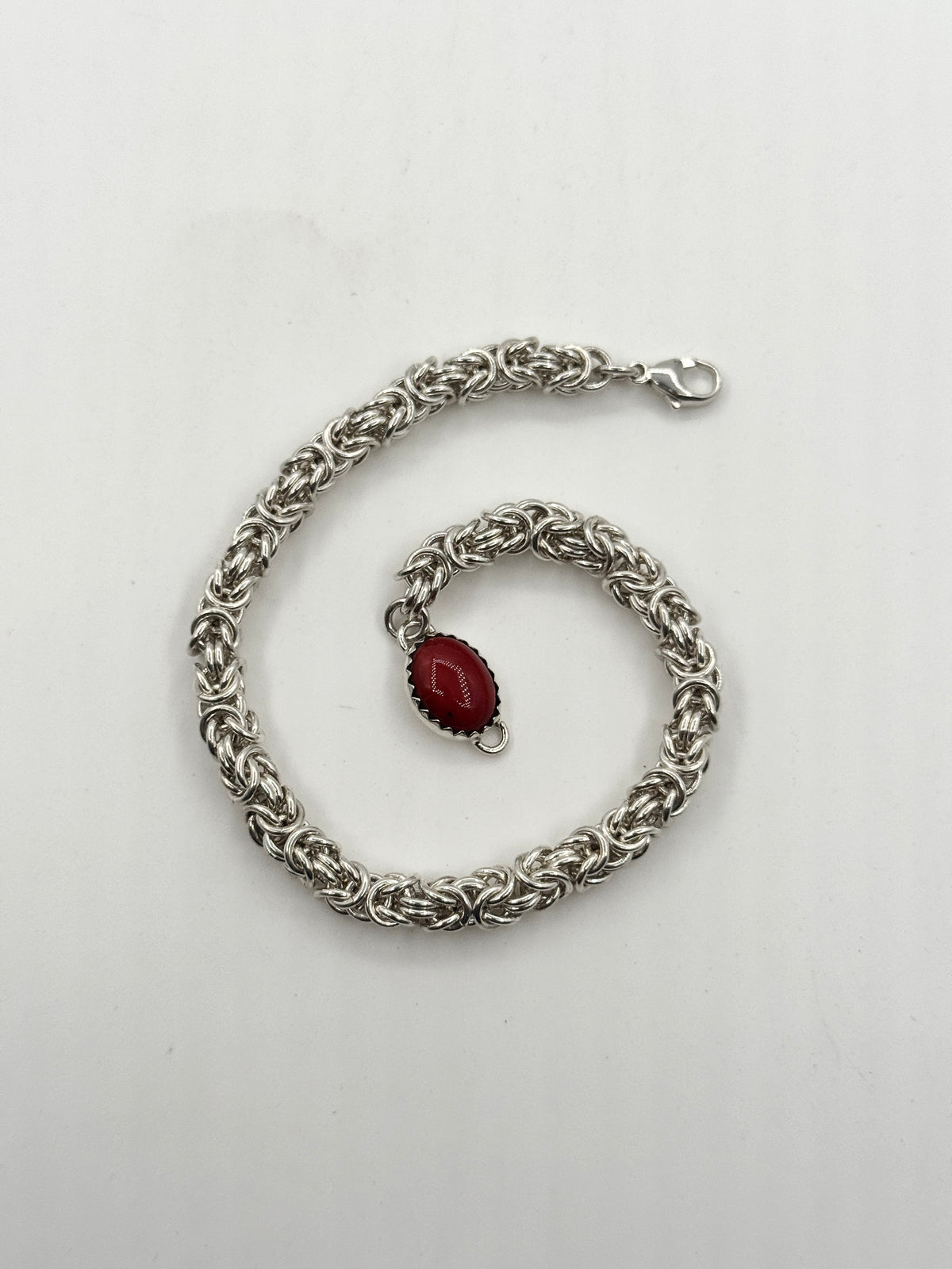 Small Byzantine Chain Bracelet with Coral