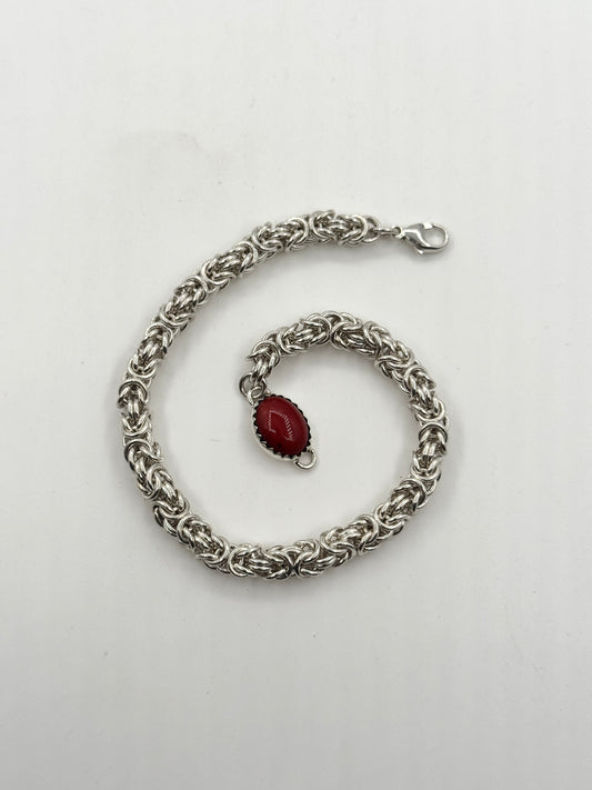 Small Byzantine Chain Bracelet with Coral