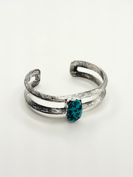 Double Straight Tufa Cast with Kingman Nugget Turquoise