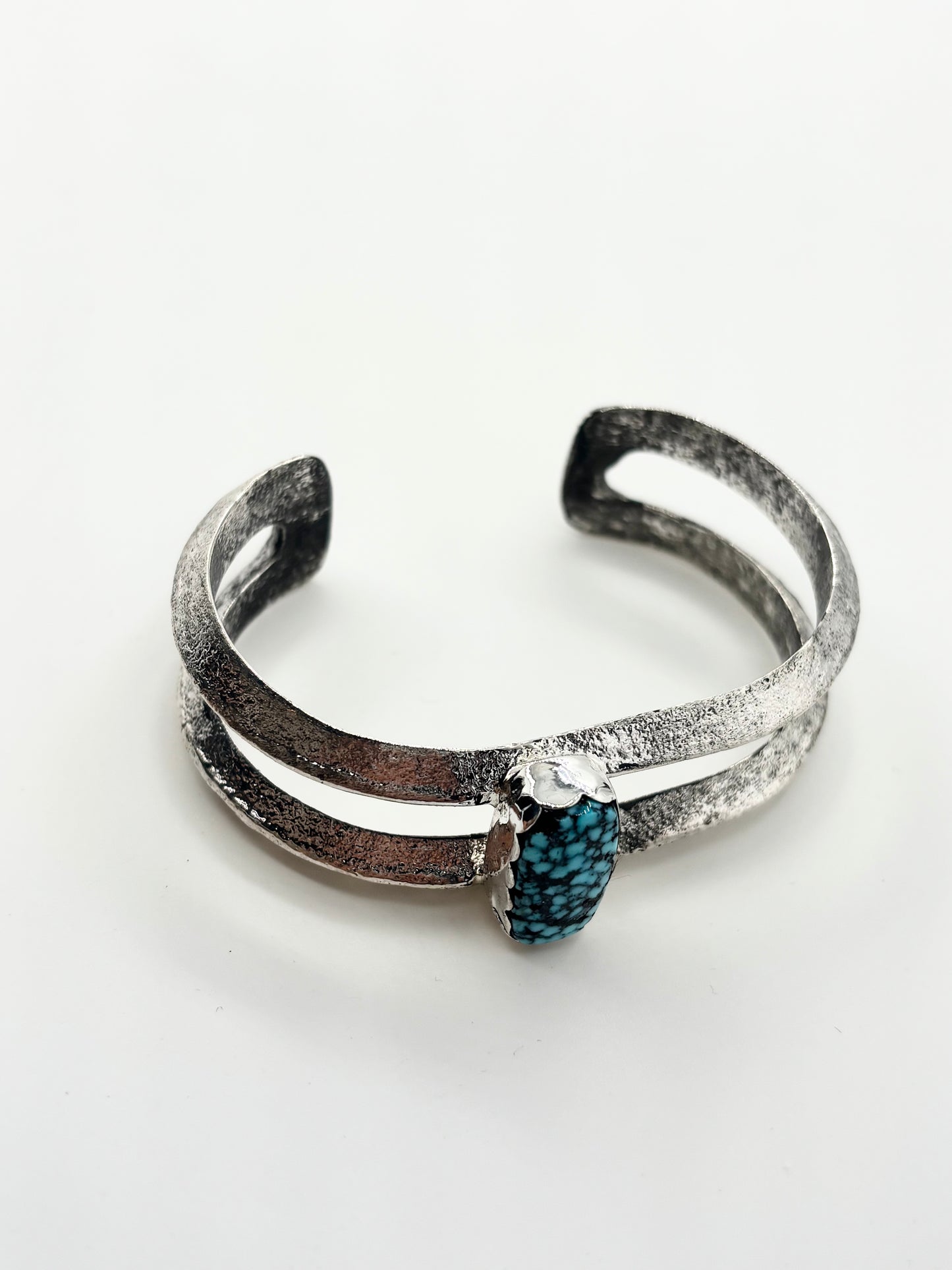 Double Straight Tufa Cast with Kingman Web Turquoise