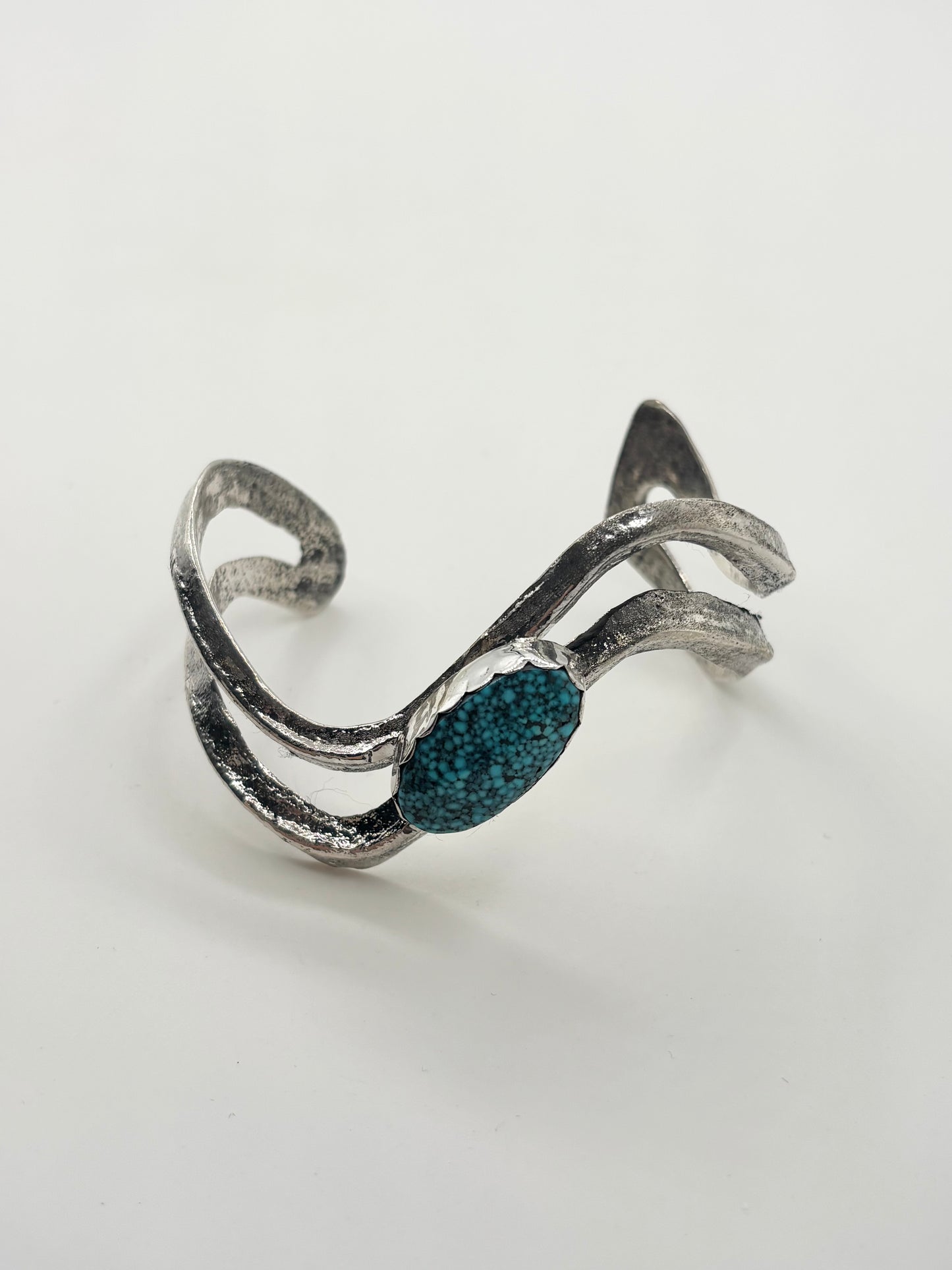 Double Wave Tufa Cast with Kingman Web Turquoise