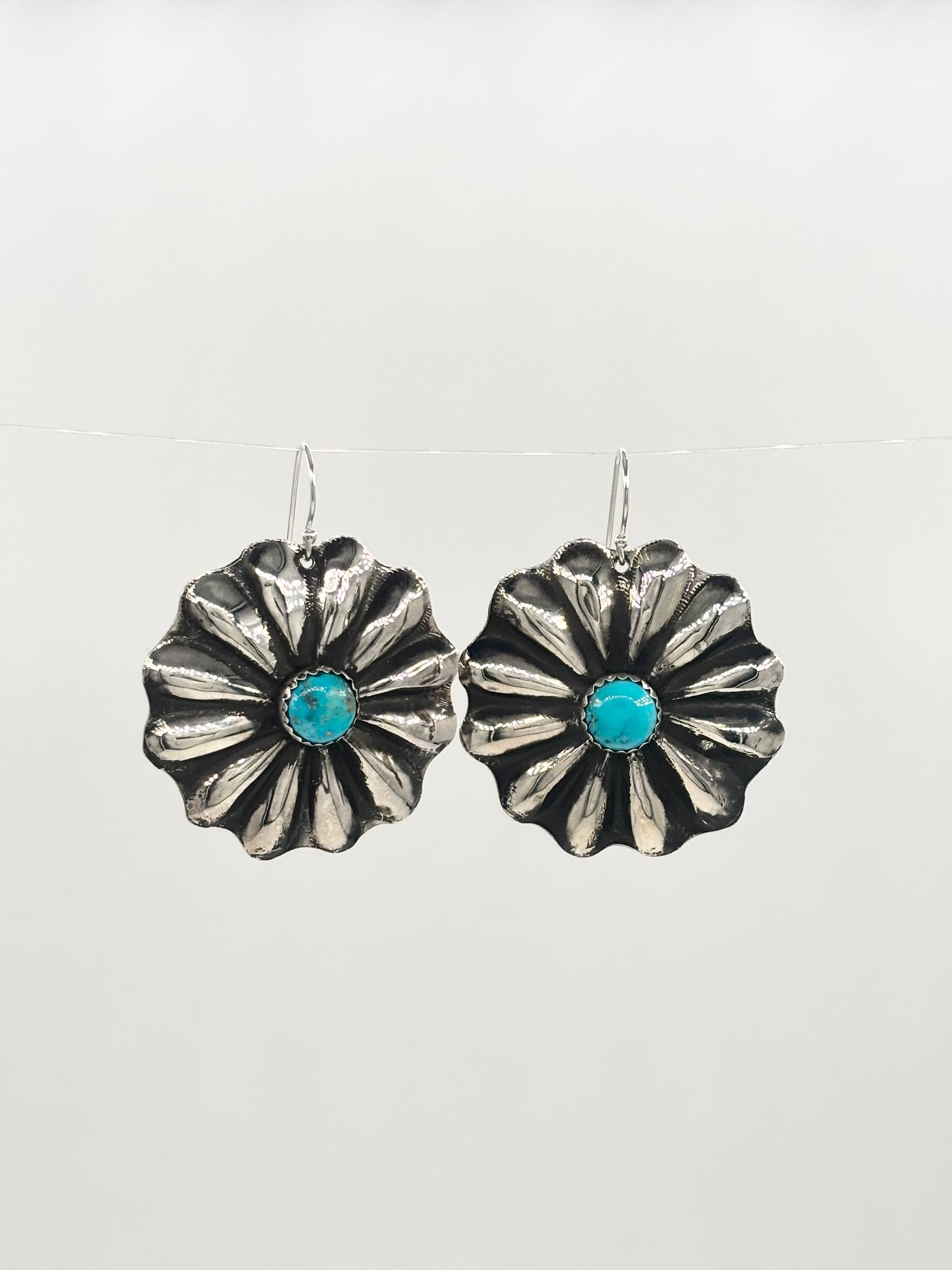 Dangle Large Concho with Kingman Turquoise