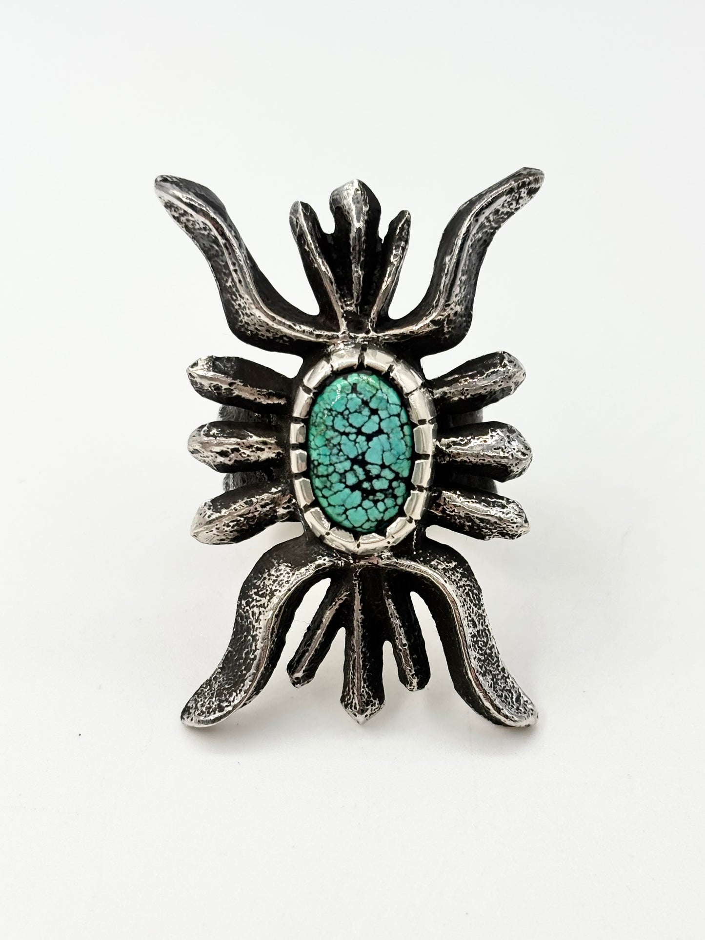 Keytoh Tufa Cast Ring with #8 Turquoise