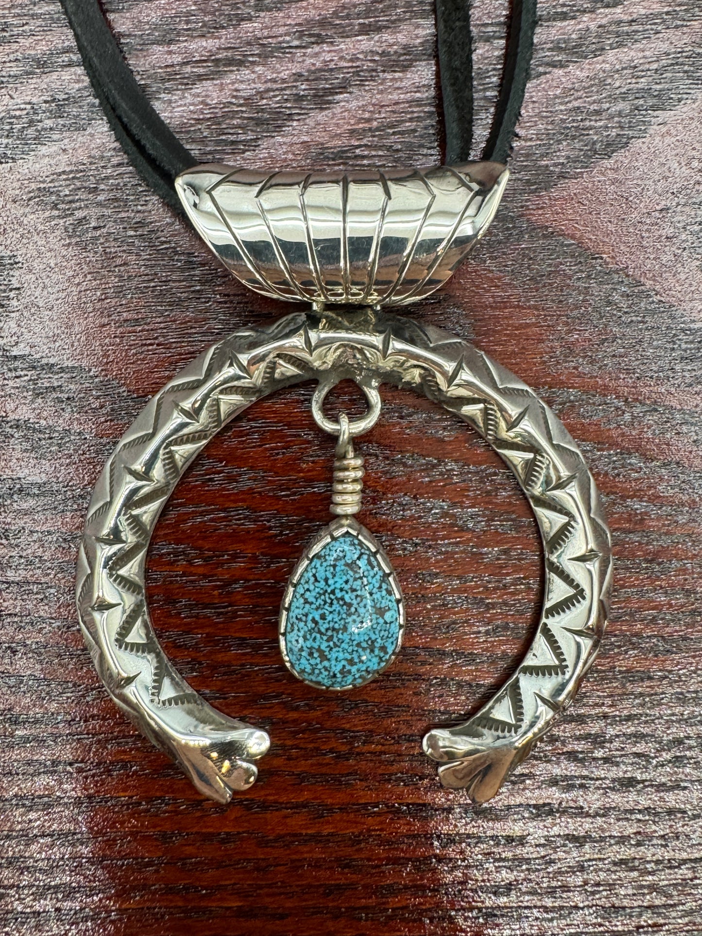 Naja Triangle Stamped with Kingman Turquoise