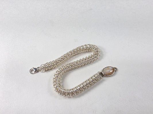 Chain bracelet uco puno weave lg with mother of pearl