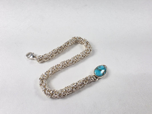 Chain bracelet Byzantine small with Lone Mountain turquoise